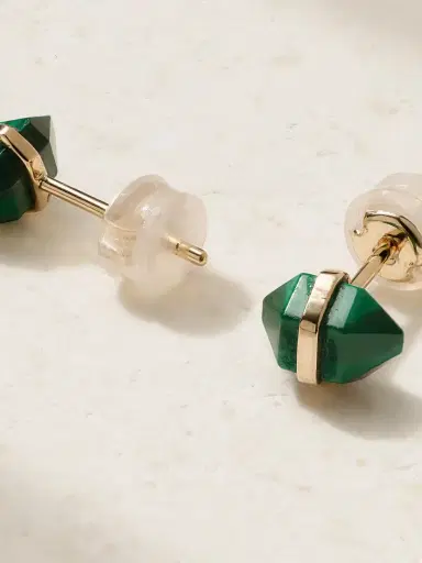 Melissa Joy Manning 14-karat Recycled Gold Malachite Earrings | Thumbnail 3