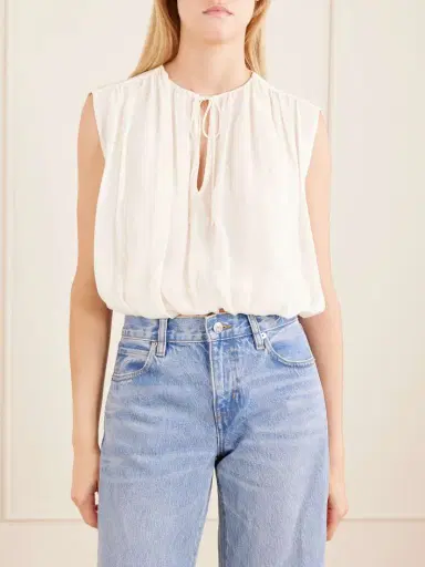 Frame Wave Cropped Silk Top | Thumbnail 3