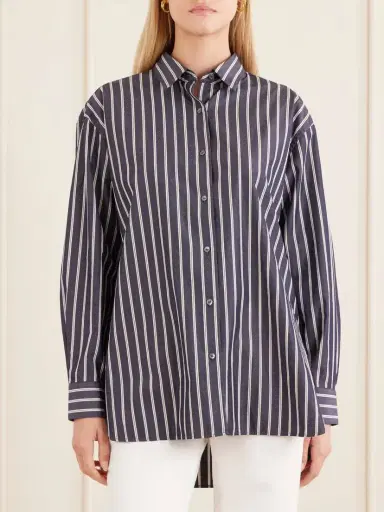 Nili Lotan Yorke Striped Cotton Shirt | Thumbnail 3