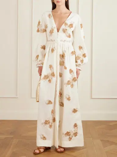 Agua by Agua Bendita Frambuesa Embroidered Cotton Maxi Dress | Thumbnail 2