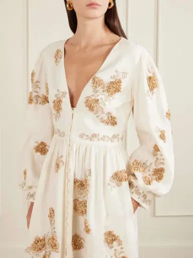 Agua by Agua Bendita Frambuesa Embroidered Cotton Maxi Dress | Thumbnail 3