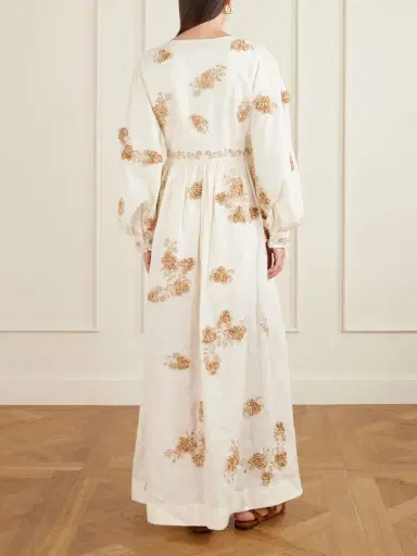 Agua by Agua Bendita Frambuesa Embroidered Cotton Maxi Dress | Thumbnail 4