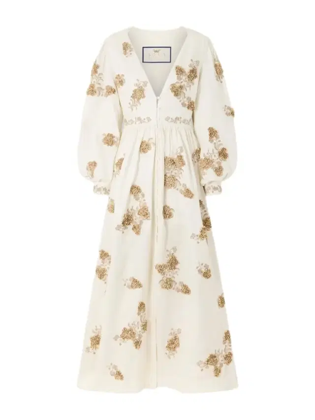Agua by Agua Bendita Frambuesa Embroidered Cotton Maxi Dress