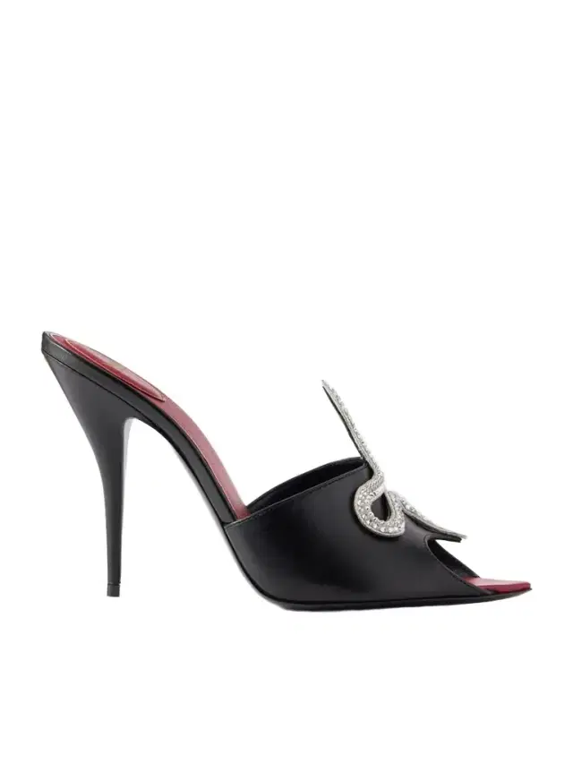 Coeur Vipère 105 Crystal-embellished Leather Mules