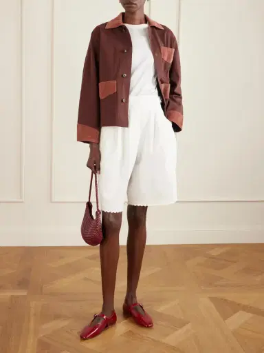 BODE Closerie Belted Scalloped Embroidered Cotton-poplin Shorts | Thumbnail 2 BODE Closerie Belted Scalloped Embroidered Cotton-poplin Shorts | Thumbnail 2