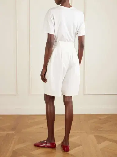 BODE Closerie Belted Scalloped Embroidered Cotton-poplin Shorts | Thumbnail 4 BODE Closerie Belted Scalloped Embroidered Cotton-poplin Shorts | Thumbnail 4