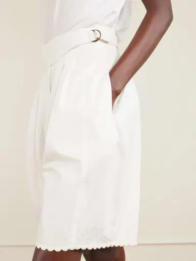 BODE Closerie Belted Scalloped Embroidered Cotton-poplin Shorts | Thumbnail 5 BODE Closerie Belted Scalloped Embroidered Cotton-poplin Shorts | Thumbnail 5