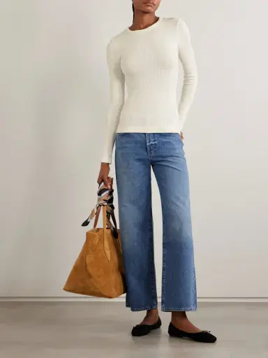 Citizens of Humanity Bina Ribbed Stretch-lyocell And Organic Cotton-blend Top | Thumbnail 2