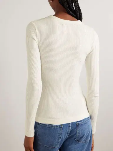 Citizens of Humanity Bina Ribbed Stretch-lyocell And Organic Cotton-blend Top | Thumbnail 3