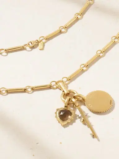 Foundrae 18-karat Gold, Enamel, Diamond And Quartz Necklace | Thumbnail 3 Foundrae 18-karat Gold, Enamel, Diamond And Quartz Necklace | Thumbnail 3