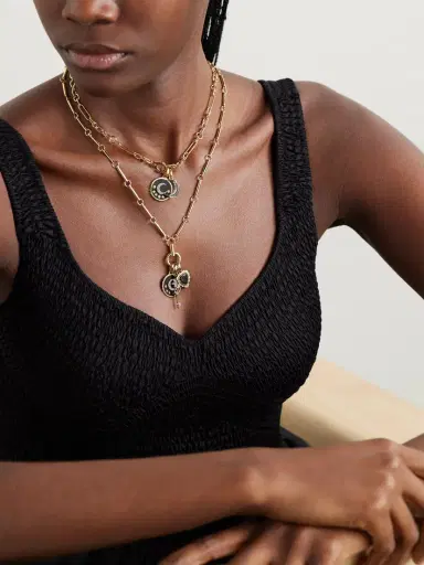 Foundrae 18-karat Gold, Enamel, Diamond And Quartz Necklace | Thumbnail 5 Foundrae 18-karat Gold, Enamel, Diamond And Quartz Necklace | Thumbnail 5