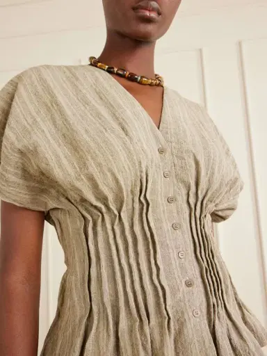 Cortana Camila Gathered Linen Top | Thumbnail 4 Cortana Camila Gathered Linen Top | Thumbnail 4