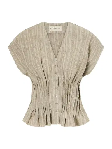 Cortana Camila Gathered Linen Top | Thumbnail 1 Cortana Camila Gathered Linen Top | Thumbnail 1