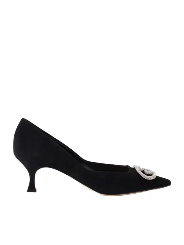 Embellished Suede Pumps
