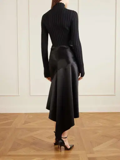 Alaïa Asymmetric Silk-satin Skirt | Thumbnail 3 Alaïa Asymmetric Silk-satin Skirt | Thumbnail 3