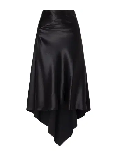 Alaïa Asymmetric Silk-satin Skirt | Thumbnail 1 Alaïa Asymmetric Silk-satin Skirt | Thumbnail 1