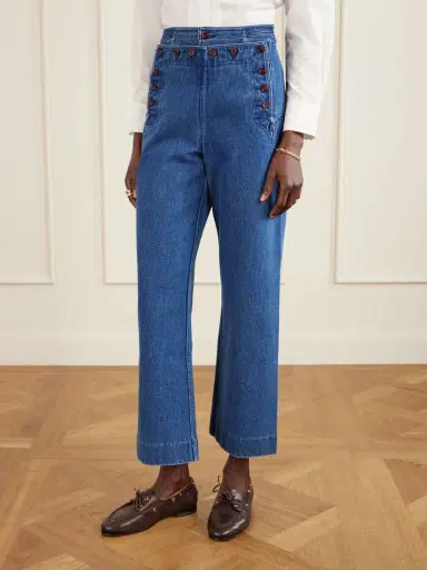 BODE Sailor Cropped High-rise Wide-leg Jeans | Thumbnail 3 BODE Sailor Cropped High-rise Wide-leg Jeans | Thumbnail 3