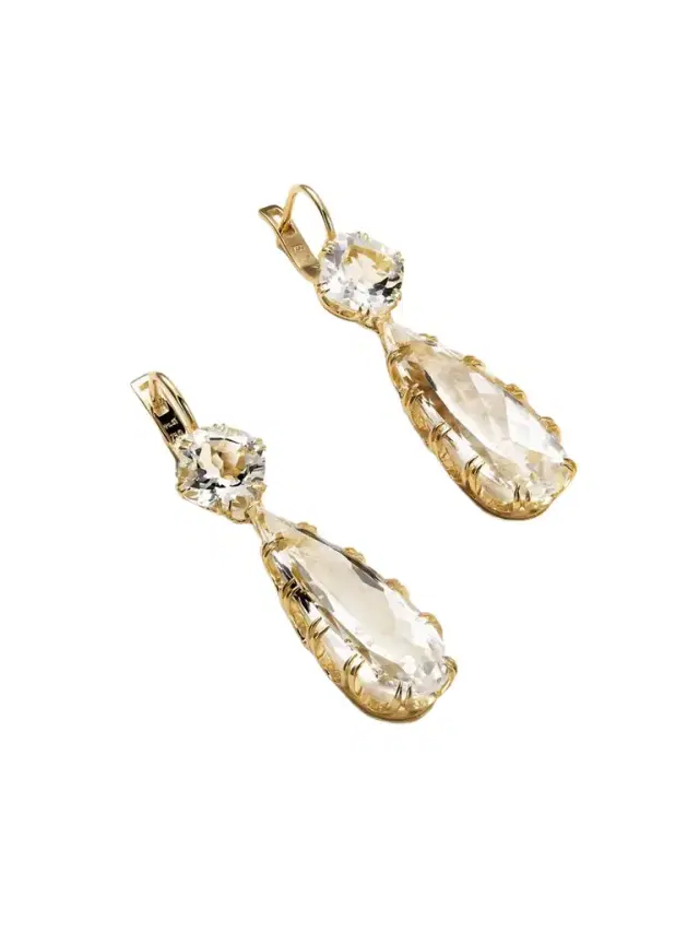 Crown 18-karat Gold Topaz Earrings