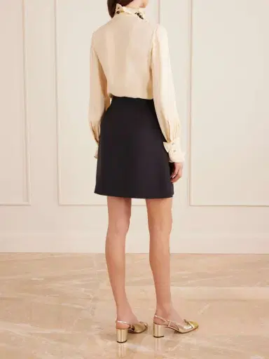 Valentino Garavani Embellished Wool And Silk-blend Crepe Mini Skirt | Thumbnail 4