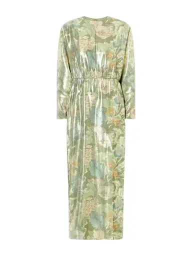 Valentino Garavani Cut-out Floral-print Silk-blend Lamé Midi Dress | Thumbnail 1 Valentino Garavani Cut-out Floral-print Silk-blend Lamé Midi Dress | Thumbnail 1