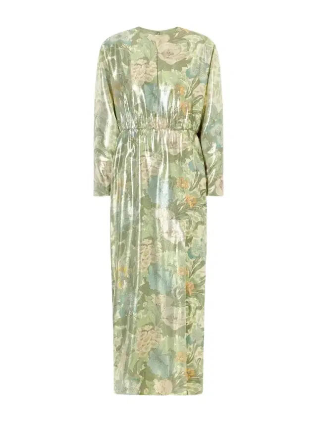 Valentino Garavani Cut-out Floral-print Silk-blend Lamé Midi Dress