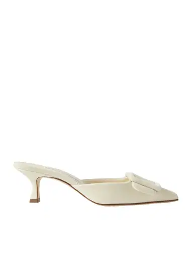 Manolo Blahnik Maysale 50 Buckled Velvet Mules | Thumbnail 1 Manolo Blahnik Maysale 50 Buckled Velvet Mules | Thumbnail 1