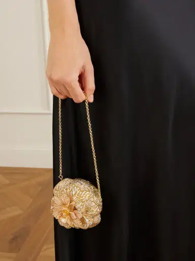 Judith Leiber Couture Magnolia Crystal-embellished Gold-tone Clutch | Thumbnail 2