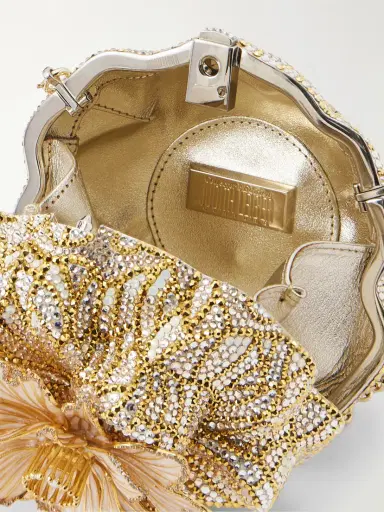 Judith Leiber Couture Magnolia Crystal-embellished Gold-tone Clutch | Thumbnail 6