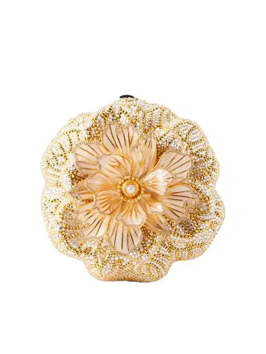 Judith Leiber Couture Magnolia Crystal-embellished Gold-tone Clutch | Thumbnail 1
