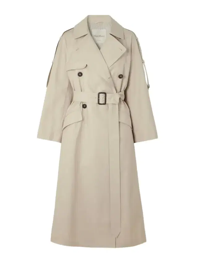 Delfino Double-breasted Belted Cotton-blend Twill Trench Coat