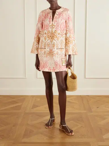 Zimmermann Aster Shift Linen Mini Dress | Thumbnail 2