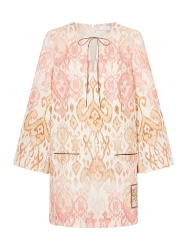 Zimmermann Aster Shift Linen Mini Dress | Thumbnail 1