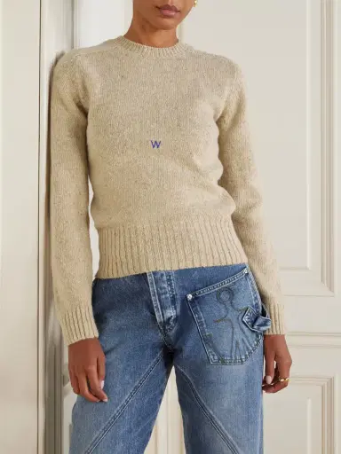 JW Anderson Embroidered Merino Wool And Mohair-blend Sweater | Thumbnail 3