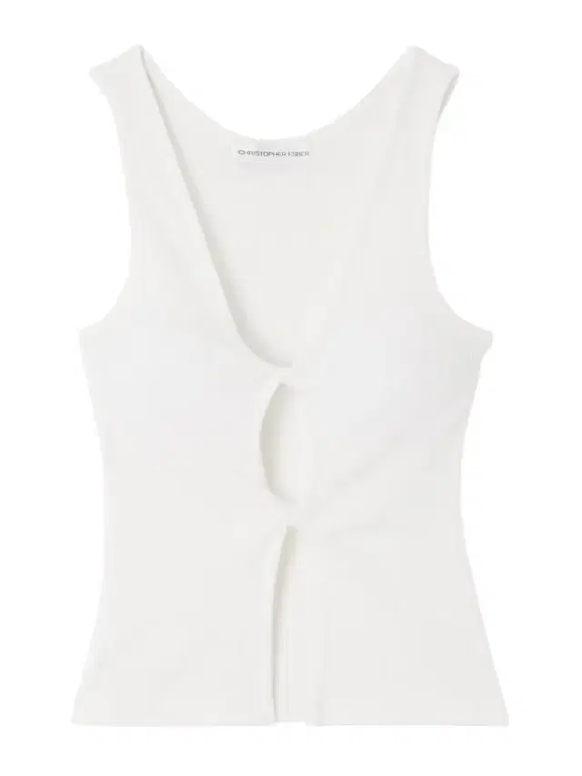 Cutout Twist-front Ribbed-knit Tank