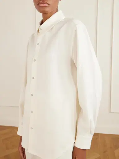 God’s True Cashmere Silver Solid Linen Shirt | Thumbnail 4