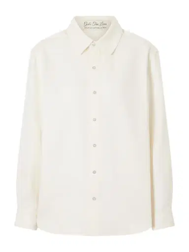 God’s True Cashmere Silver Solid Linen Shirt | Thumbnail 1