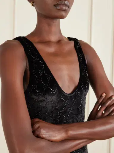 Gucci Crystal-embellished Chenille-jacquard Bodysuit | Thumbnail 5 Gucci Crystal-embellished Chenille-jacquard Bodysuit | Thumbnail 5