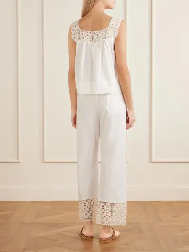 Calle Del Mar Heirloom Lace-trimmed Cotton-poplin Top | Thumbnail 3 Calle Del Mar Heirloom Lace-trimmed Cotton-poplin Top | Thumbnail 3