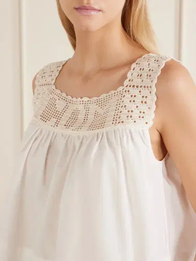 Calle Del Mar Heirloom Lace-trimmed Cotton-poplin Top | Thumbnail 4 Calle Del Mar Heirloom Lace-trimmed Cotton-poplin Top | Thumbnail 4