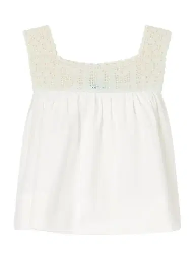 Calle Del Mar Heirloom Lace-trimmed Cotton-poplin Top | Thumbnail 1 Calle Del Mar Heirloom Lace-trimmed Cotton-poplin Top | Thumbnail 1