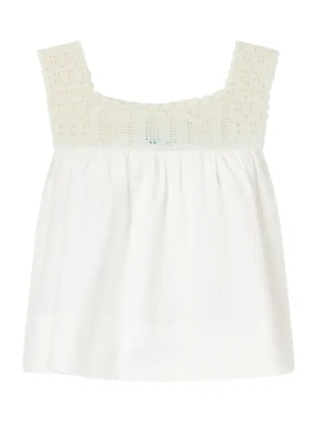 Calle Del Mar Heirloom Lace-trimmed Cotton-poplin Top