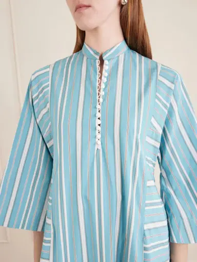 Thierry Colson Rachel Striped Cotton-poplin Kaftan | Thumbnail 4 Thierry Colson Rachel Striped Cotton-poplin Kaftan | Thumbnail 4
