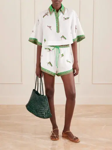 ALÉMAIS Wanda Embroidered Linen Shorts | Thumbnail 2 ALÉMAIS Wanda Embroidered Linen Shorts | Thumbnail 2