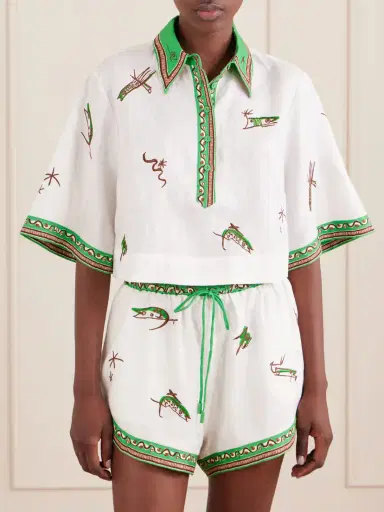 ALÉMAIS Wanda Embroidered Linen Shorts | Thumbnail 3 ALÉMAIS Wanda Embroidered Linen Shorts | Thumbnail 3