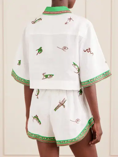 ALÉMAIS Wanda Embroidered Linen Shorts | Thumbnail 4 ALÉMAIS Wanda Embroidered Linen Shorts | Thumbnail 4