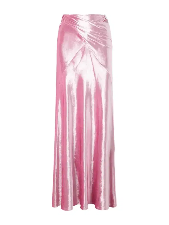 Wrap-effect Crystal-embellished Velvet Maxi Skirt