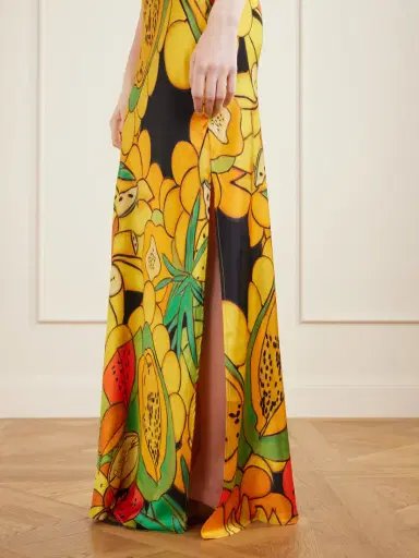 Donde Esteban Frutas Printed Silk-blend Satin Maxi Dress | Thumbnail 5