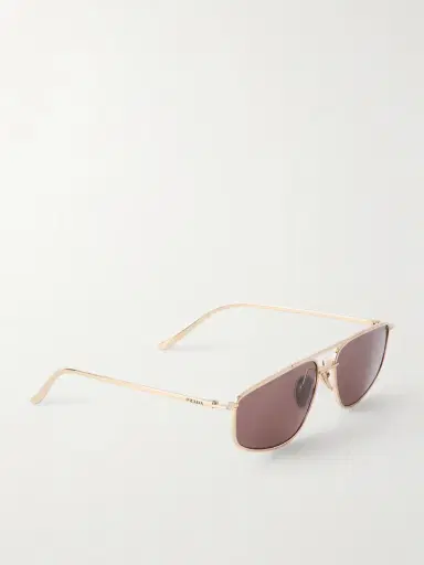 PRADA EYEWEAR Aviator-style Gold-tone Sunglasses | Thumbnail 3