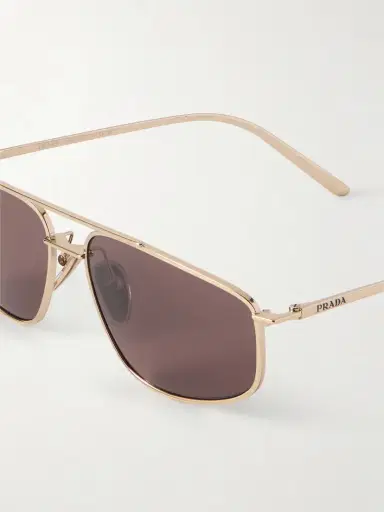 PRADA EYEWEAR Aviator-style Gold-tone Sunglasses | Thumbnail 4