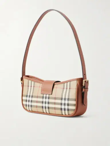 Burberry Leather-trimmed Checked Canvas Shoulder Bag | Thumbnail 4 Burberry Leather-trimmed Checked Canvas Shoulder Bag | Thumbnail 4